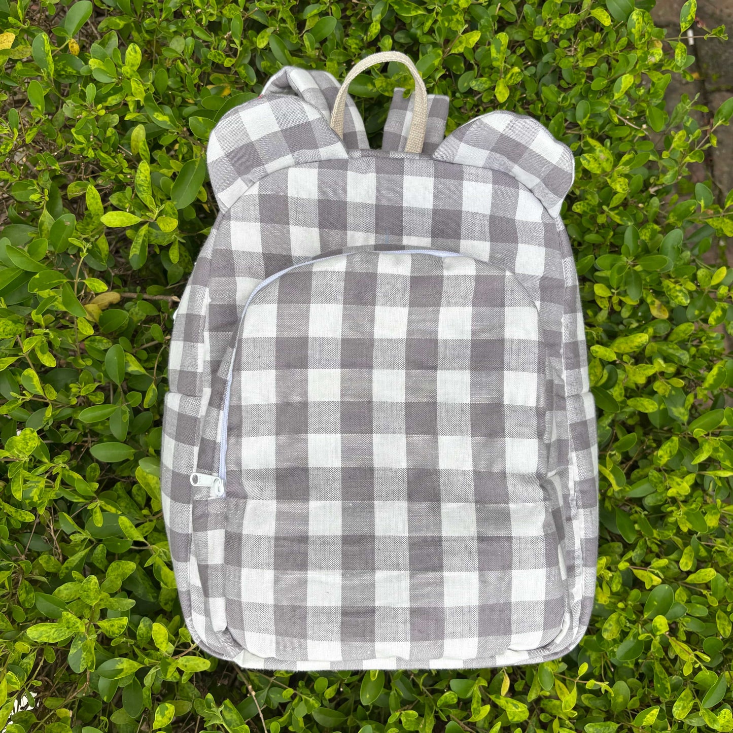 Checkaroo Personalised School Bag, Hand-Embroidered – Grey