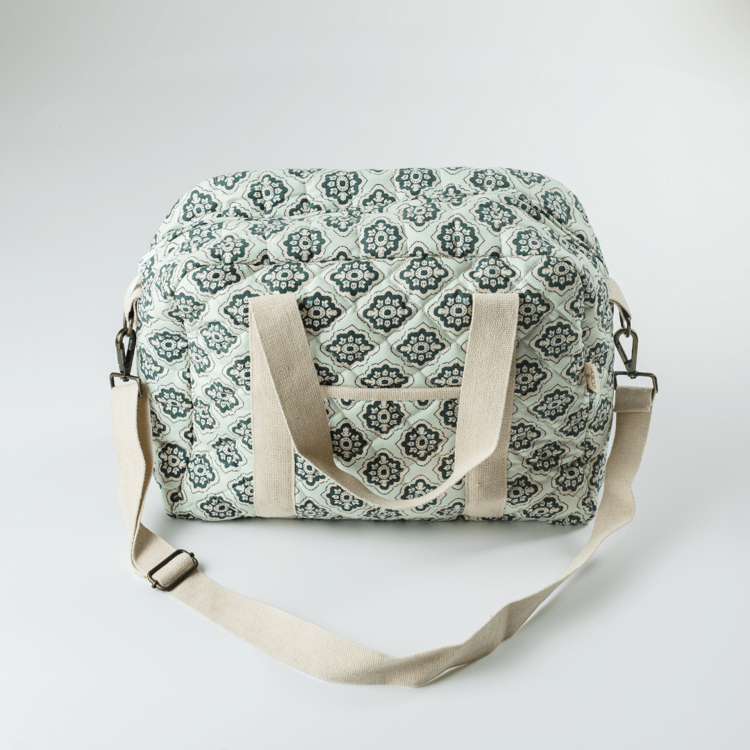 Emerald Trellis Nappy Bag (100% Cotton)