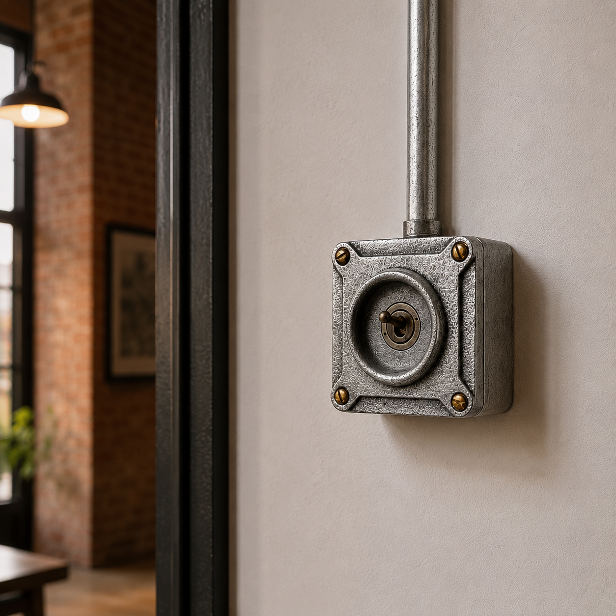 Single Gang Cast Aluminium Conduit Toggle Light Switch | 2 Way 10A