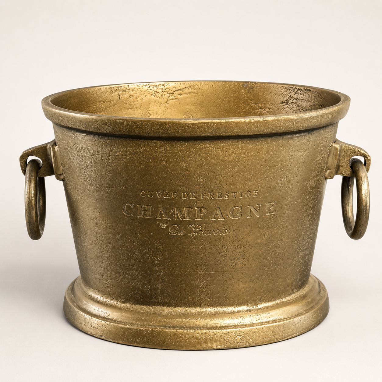Antique Brass Solid Cast Engraved Champagne Ice Bucket Cooler