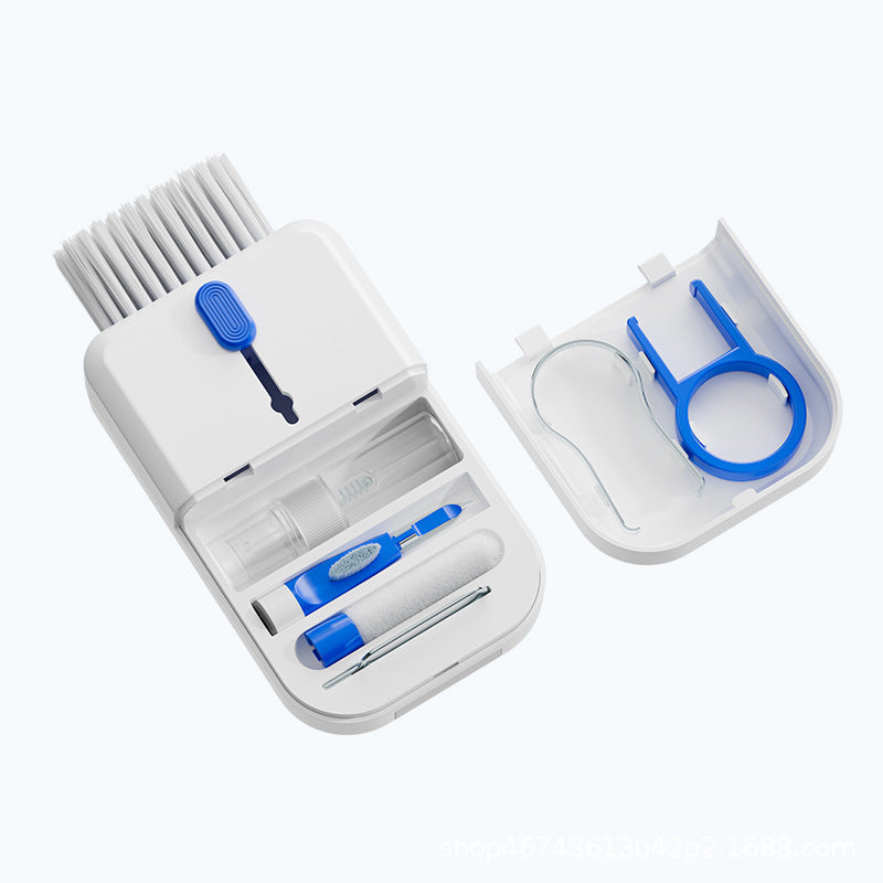 Portable 11 In 1 Multifunctional Cleaning Kit Computer Keyboard Cleaner Phone Screen Clean Tools Earphone Clean Brush With Storage Box