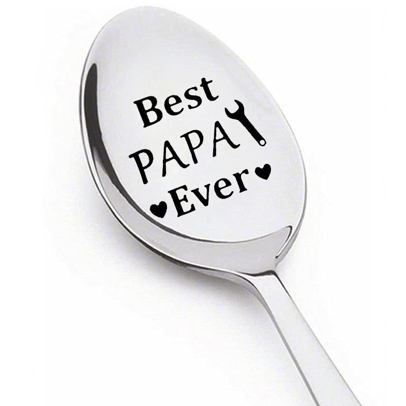 Mother's Day Gift Stainless Steel Lettering Long-handled Spoon