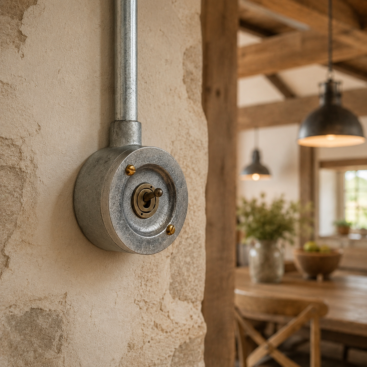 Single Gang Metal Conduit Light Switch | 2 Way Industrial Vintage Style