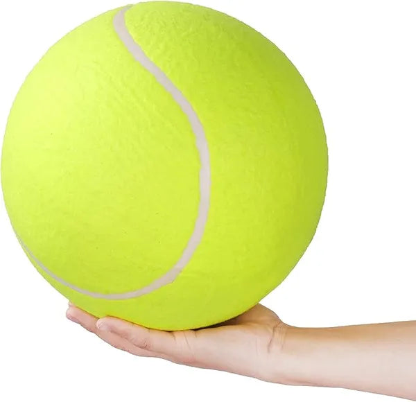 Big Tennis Ball For Dogs-9.5" Inflatable Giant Tennis Balls Large Pet Toys For Outdoor/Indoor Sports Oversize Dog Toy Ball For Small/Medium/Large Dogs Funny Gifts