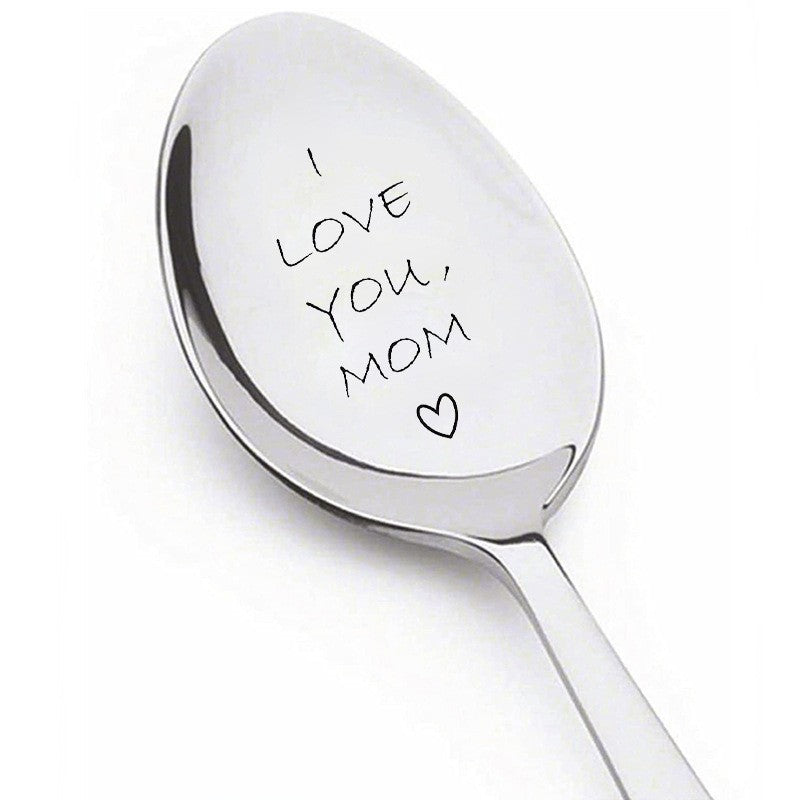 Mother's Day Gift Stainless Steel Lettering Long-handled Spoon