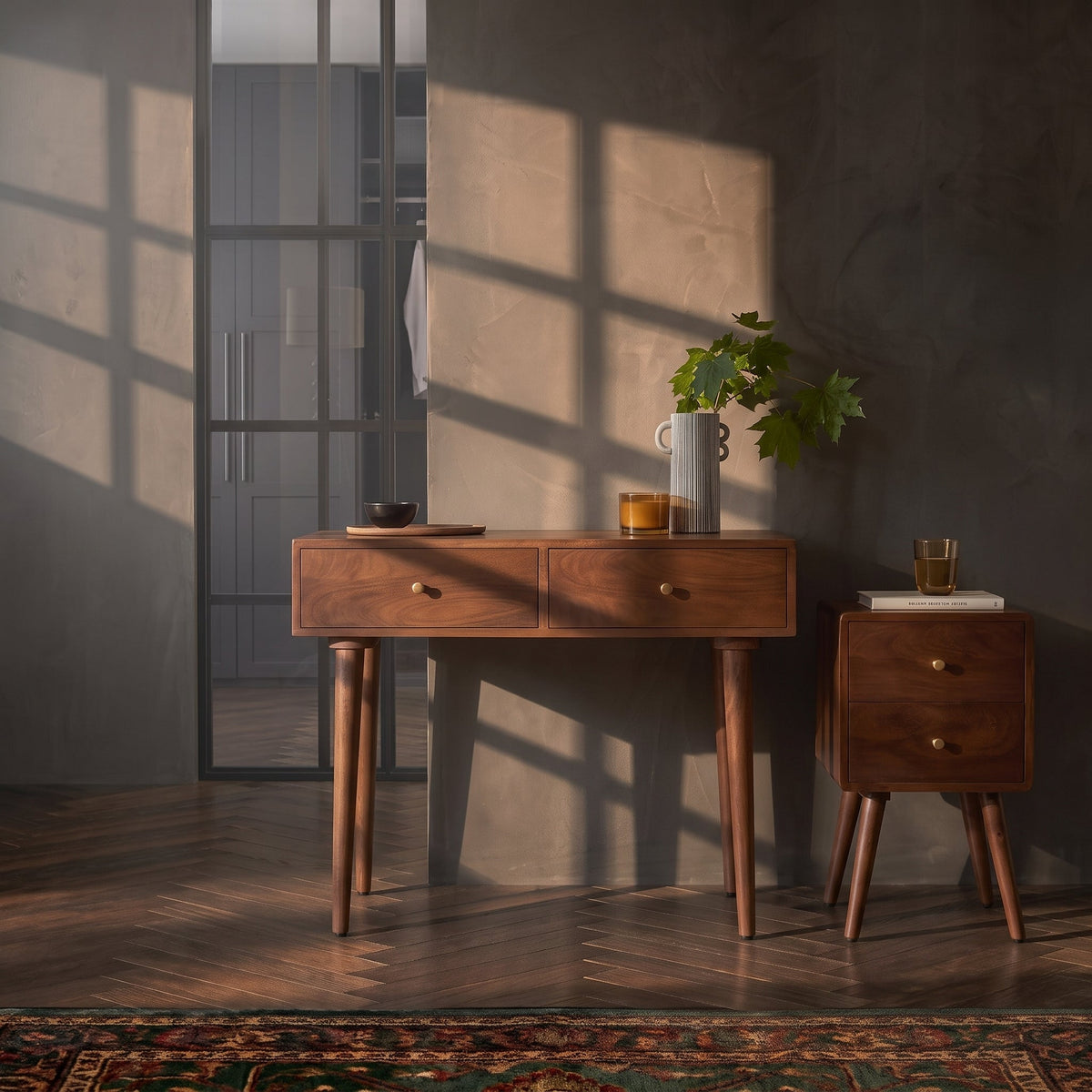 Scandinavian Walnut Oslo Console, Dressing Table, and Desk