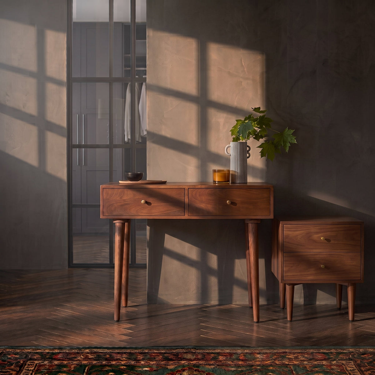Scandinavian Walnut Oslo Console, Dressing Table, and Desk