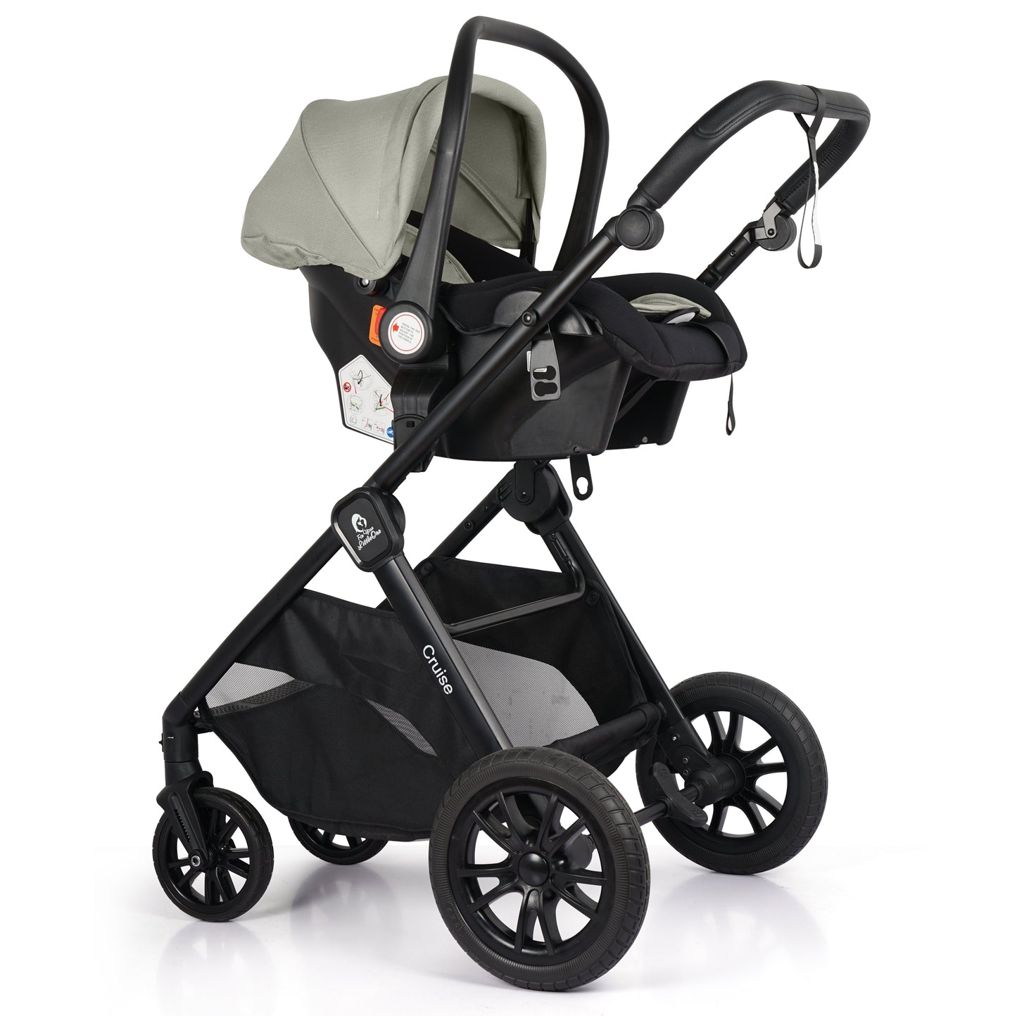 For Your Little One Cruise 3 In 1 Travel System With Car Seat - Pebble Sage (Free Cupholder And Seat Liner Included!)