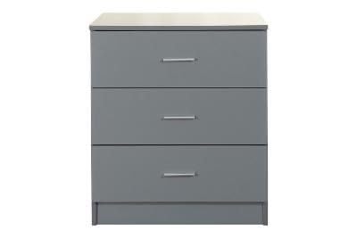Timber Art Design UK Rio Costa 3 Drawer Bedroom Chest of Drawers with Stylish Metal Handles & Runners Storage Organiser Unit for Hallway Living Room