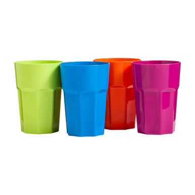 Set Of Four 440Ml Assorted Colours Plastic Tumblers | Adisa