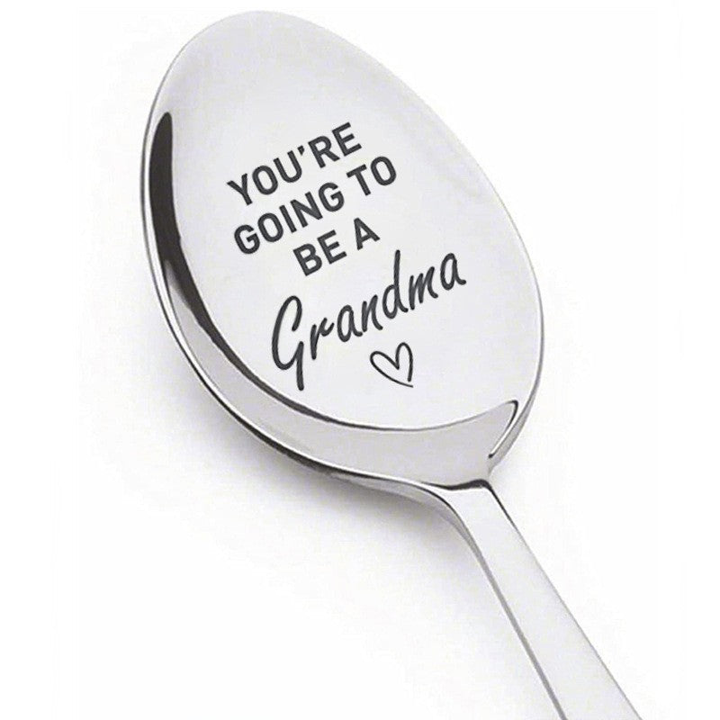 Mother's Day Gift Stainless Steel Lettering Long-handled Spoon