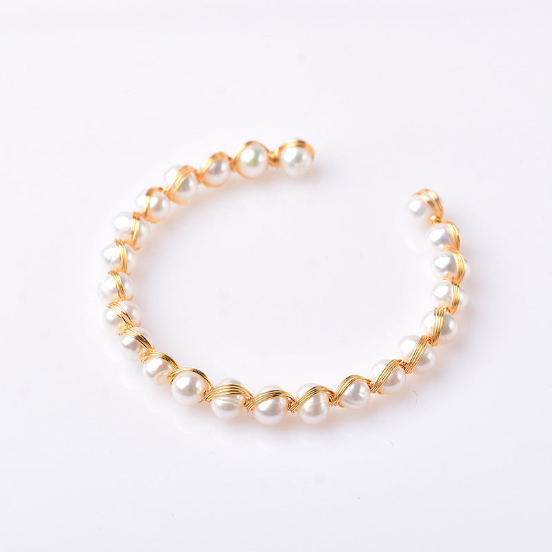 Pearl Bracelet Ladies 14K Gold Plated Mother's Day Gift