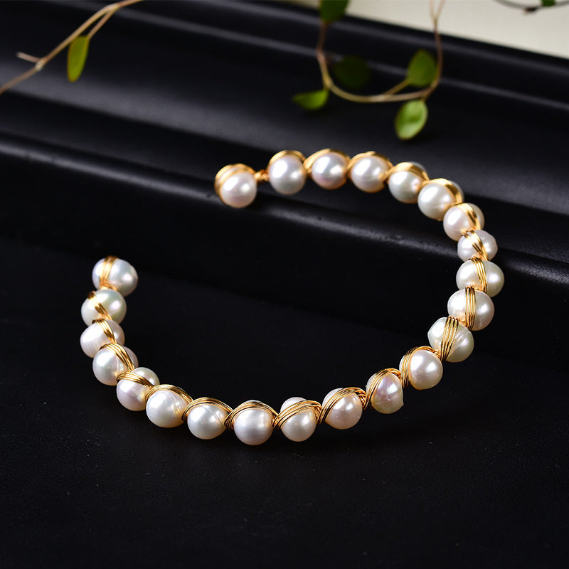Pearl Bracelet Ladies 14K Gold Plated Mother's Day Gift