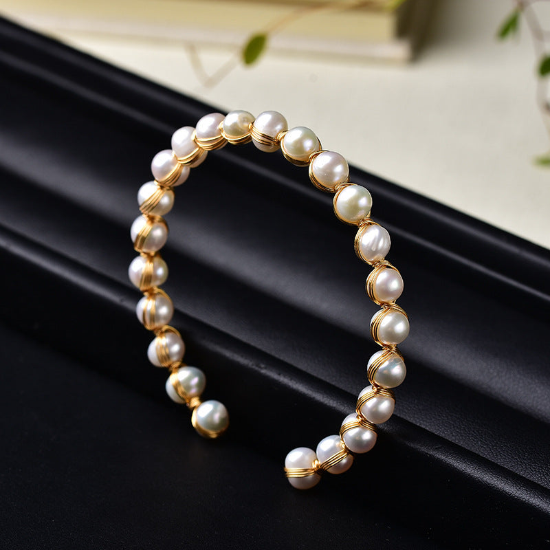 Pearl Bracelet Ladies 14K Gold Plated Mother's Day Gift