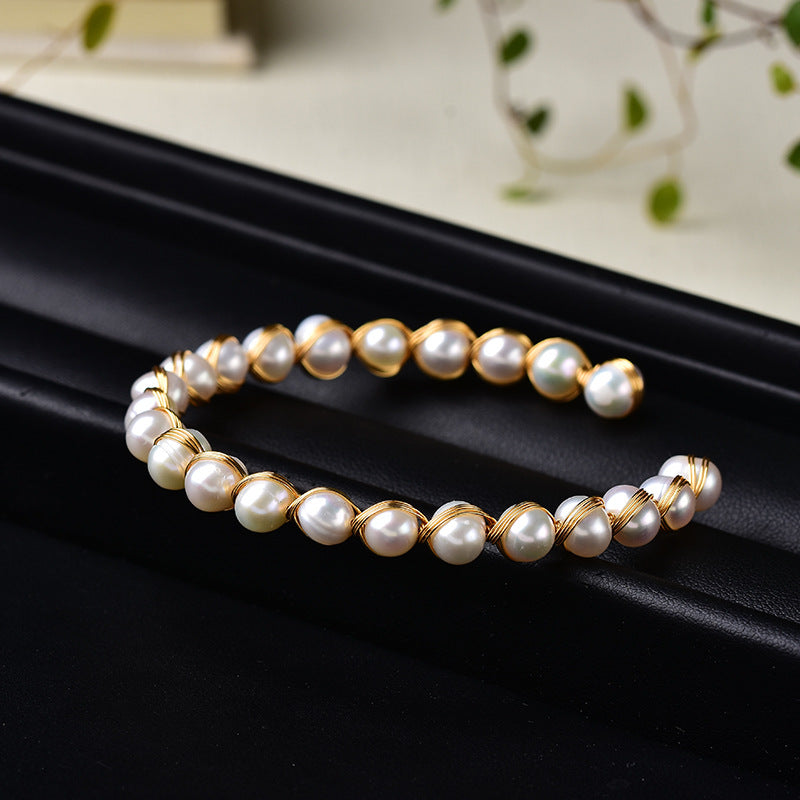 Pearl Bracelet Ladies 14K Gold Plated Mother's Day Gift