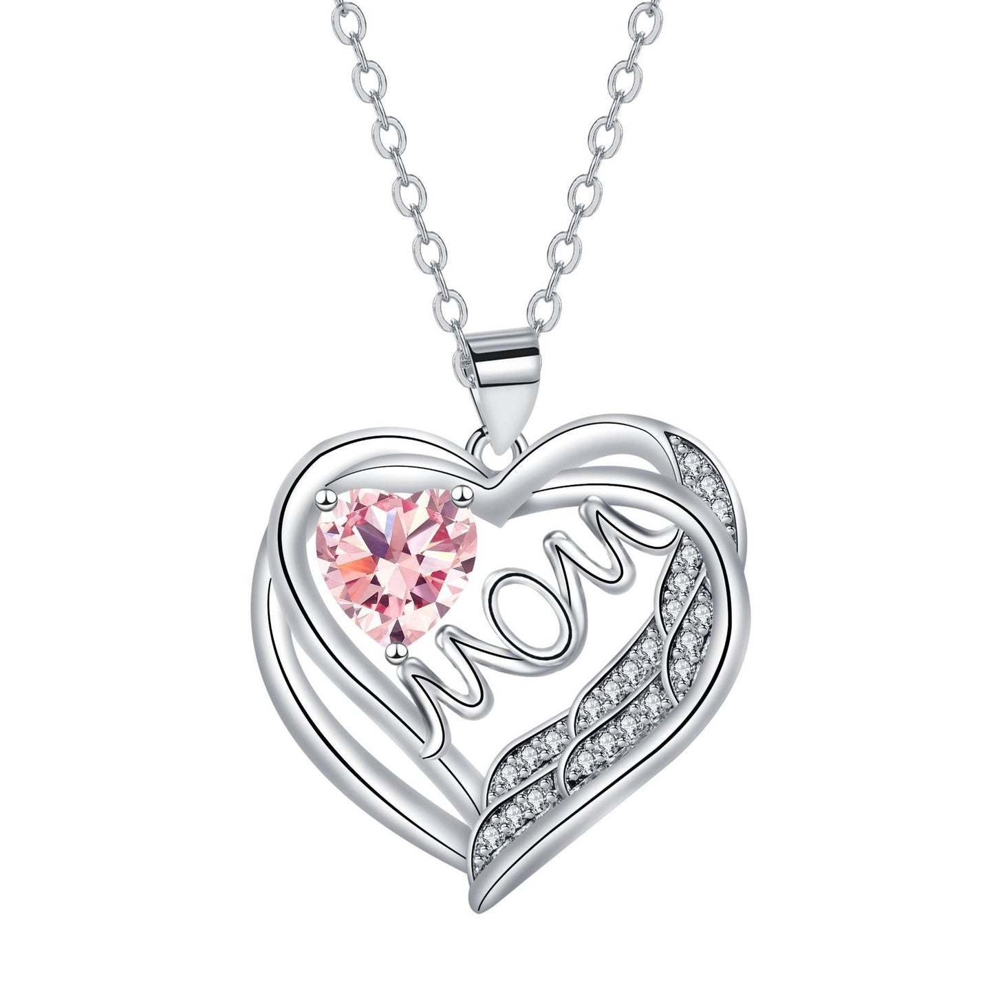 Elegant Fashion Heart Pendant Mom Necklace Mother's Day Gift