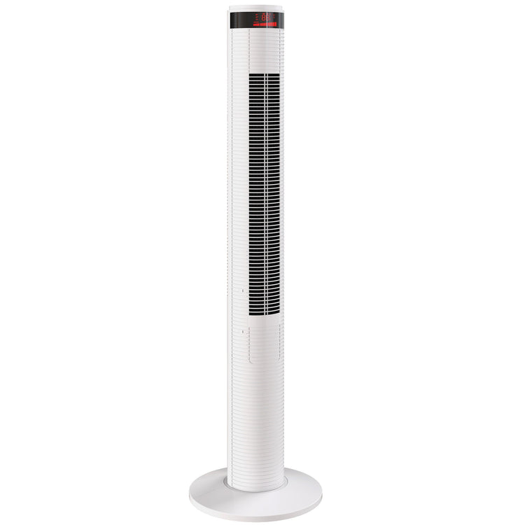 HOMCOM Oscillating Tower Fan Remote Control 3 Speed Modes Cooling Machine White