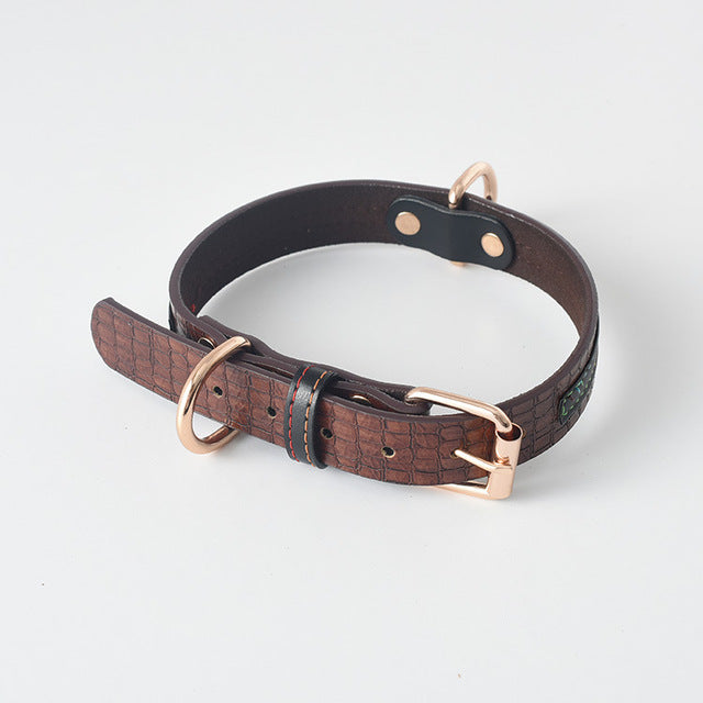 Home Fashion Simple Leather Pet Dog Collar