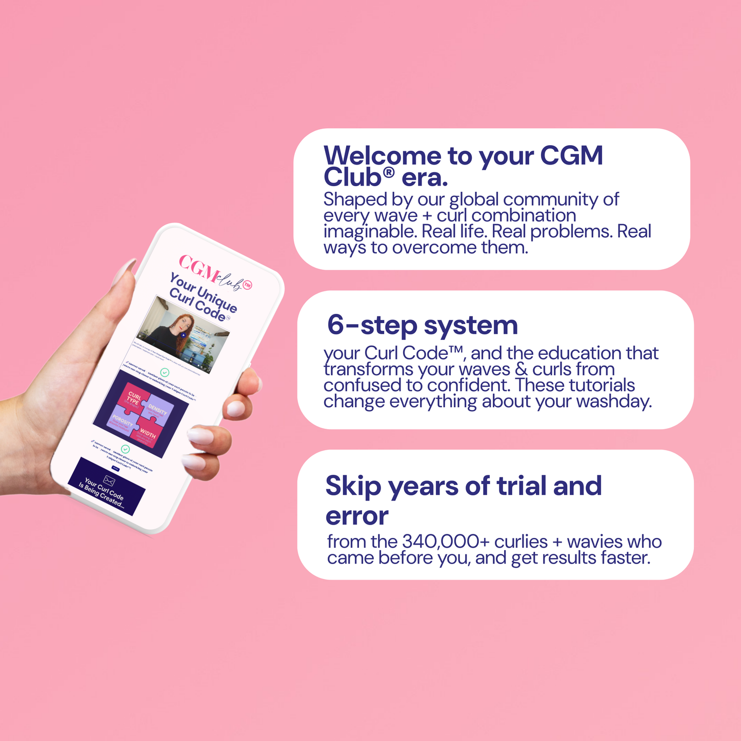 CGM Club® tutorials.  6 Steps.  20minutes.  Endless Curl + Wave Confidence