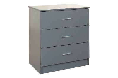 Timber Art Design UK Rio Costa 3 Drawer Bedroom Chest of Drawers with Stylish Metal Handles & Runners Storage Organiser Unit for Hallway Living Room
