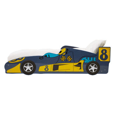 Nico Blue Racing Car Single Bed