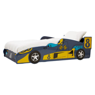 Nico Blue Racing Car Single Bed