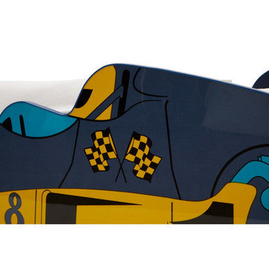 Nico Blue Racing Car Single Bed
