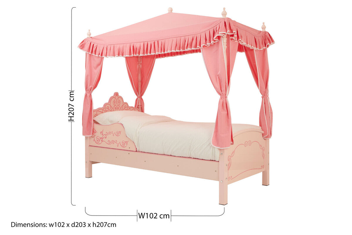 Nico Pink Princess Palace Canopy Single Bed