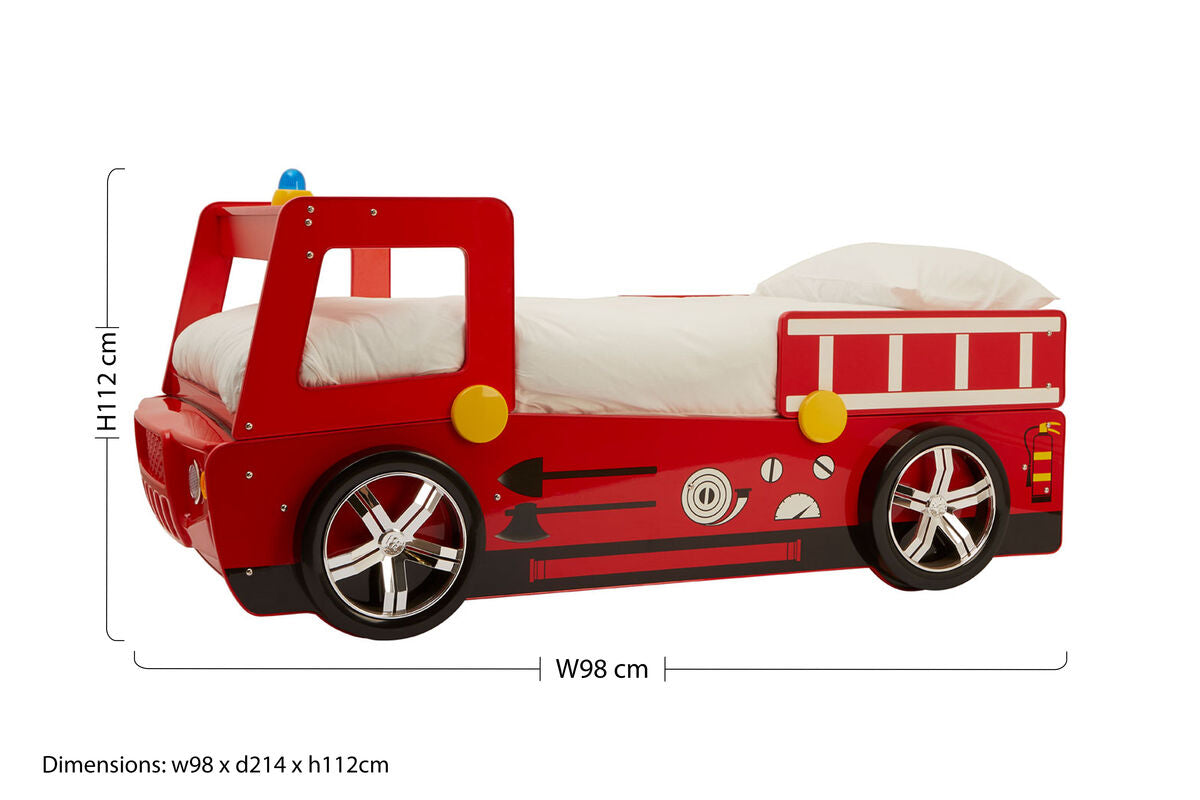 Nico Red Fire Engine Single Bed