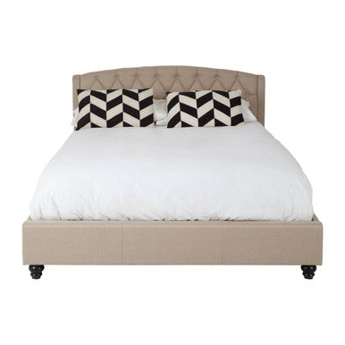 Josephine Beige Fabric King Bed