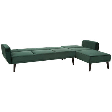 Serene Green Velvet 3 Seater Sofa Bed