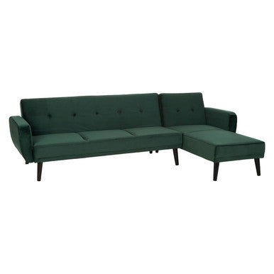 Serene Green Velvet 3 Seater Sofa Bed