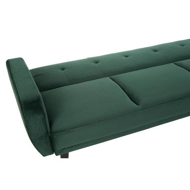 Serene Green Velvet 3 Seater Sofa Bed