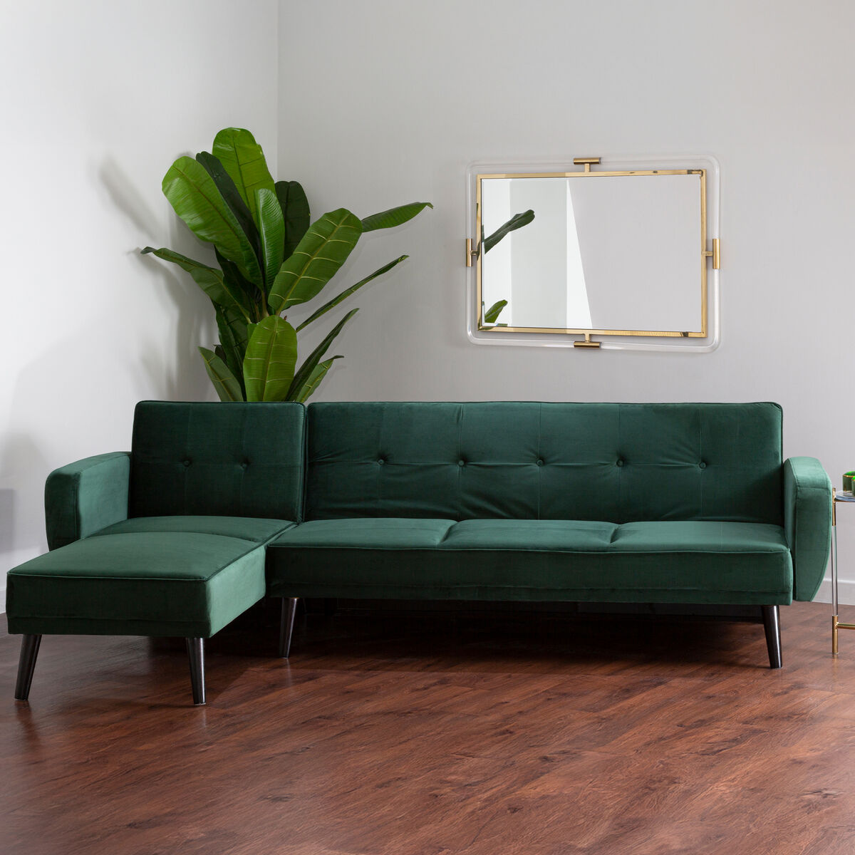 Serene Green Velvet 3 Seater Sofa Bed