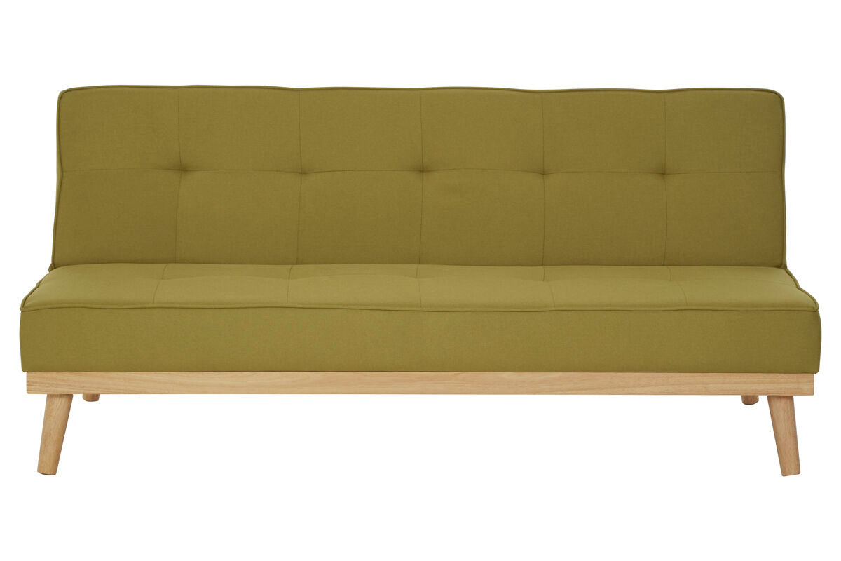 Stockholm Green Linen 3 Seater Sofa Bed