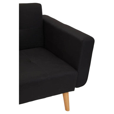 Hansa Hagen Black Linen Corner Sofa Bed