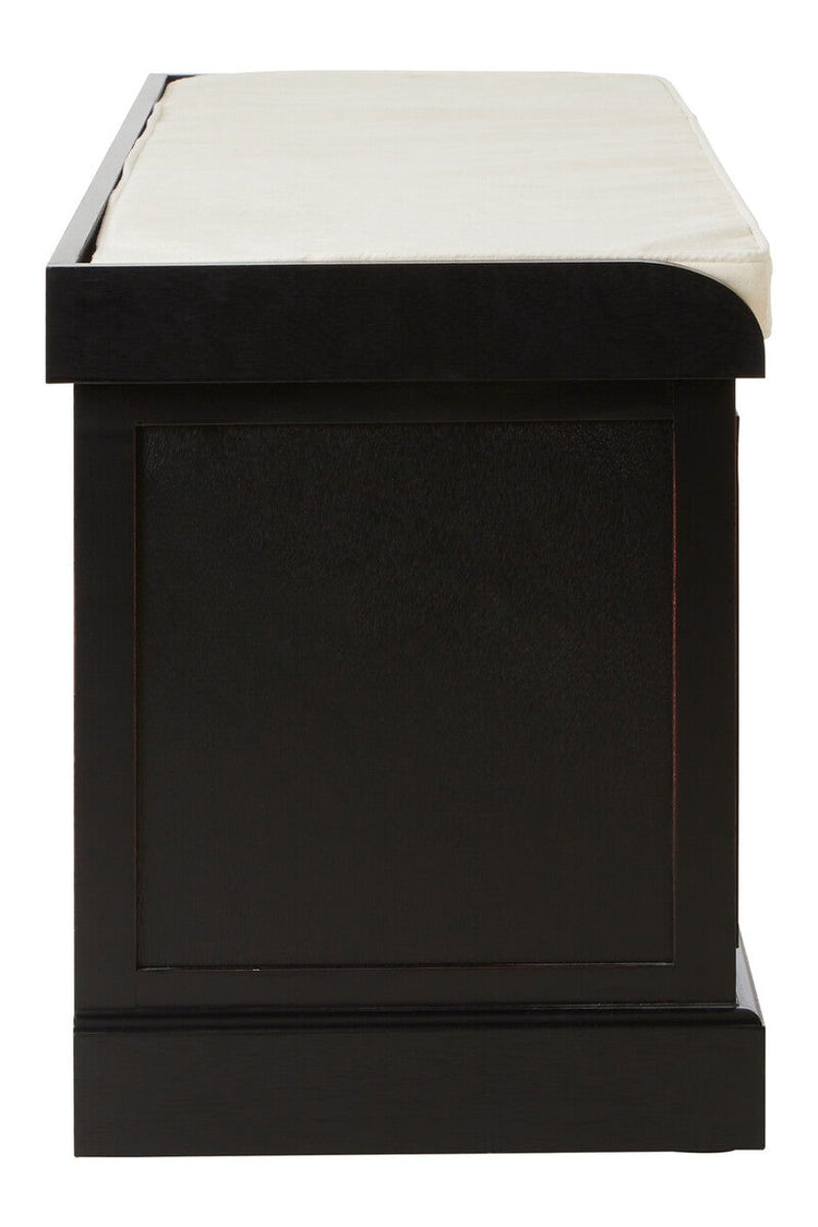 Black Three Drawer Storage Bench with Cushion | Heritage