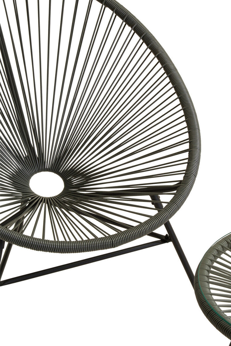 Miami Grey 3 Piece Rattan Patio Set