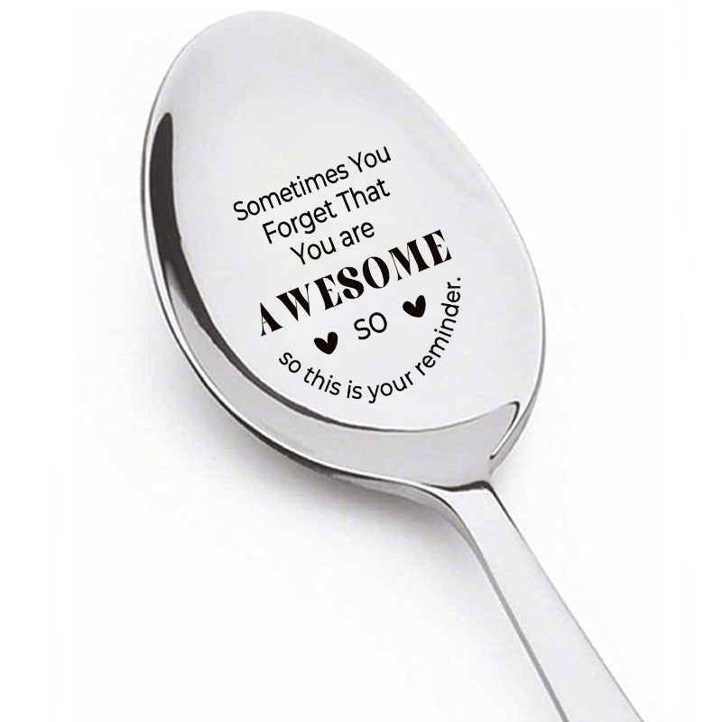 Mother's Day Gift Stainless Steel Lettering Long-handled Spoon