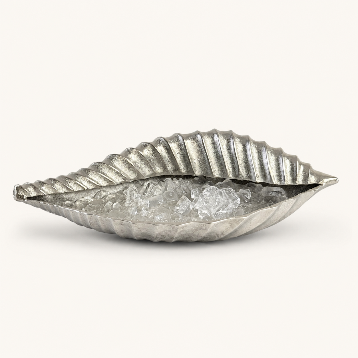 Clam Shell Champagne Ice Bucket & Silver Wine Cooler Bowl
