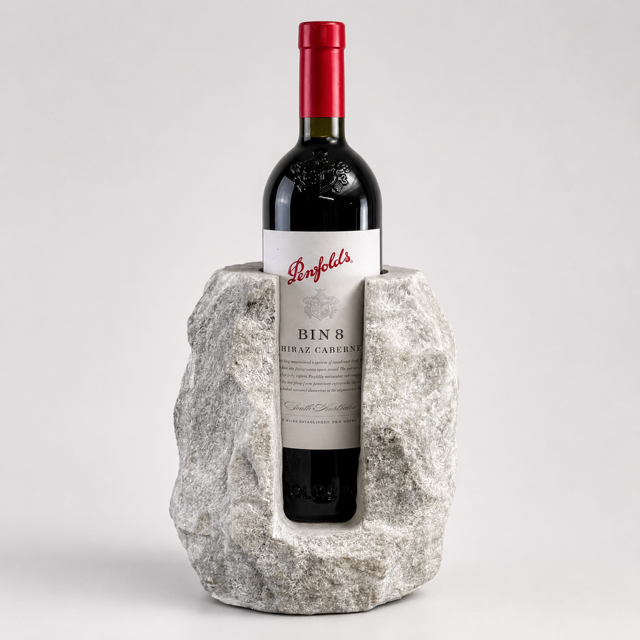 Solid Marble Wine Bottle Holder | Handcrafted Stone Wine Cooler