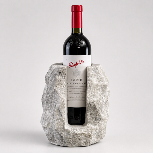 Solid Marble Wine Bottle Holder | Handcrafted Stone Wine Cooler