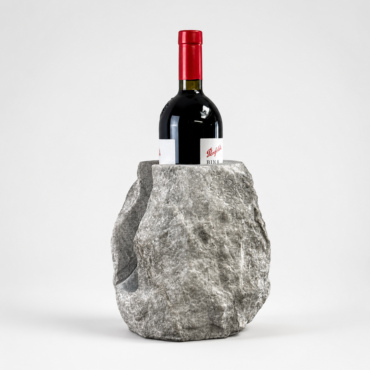 Solid Marble Wine Bottle Holder | Handcrafted Stone Wine Cooler