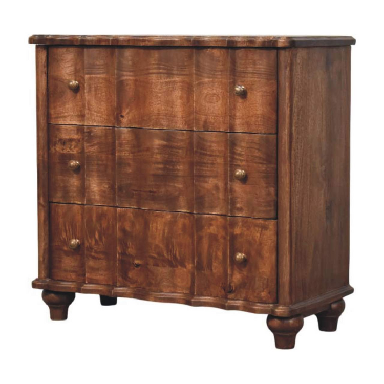 Artisan Furniture Solid Wood Camille Chest, 3 Drawers, Brown