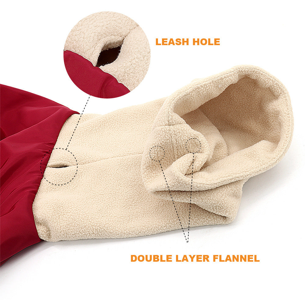 Thickened Pet Clothes Long Neck Stitching Plus Size Velcro Dog Clothing