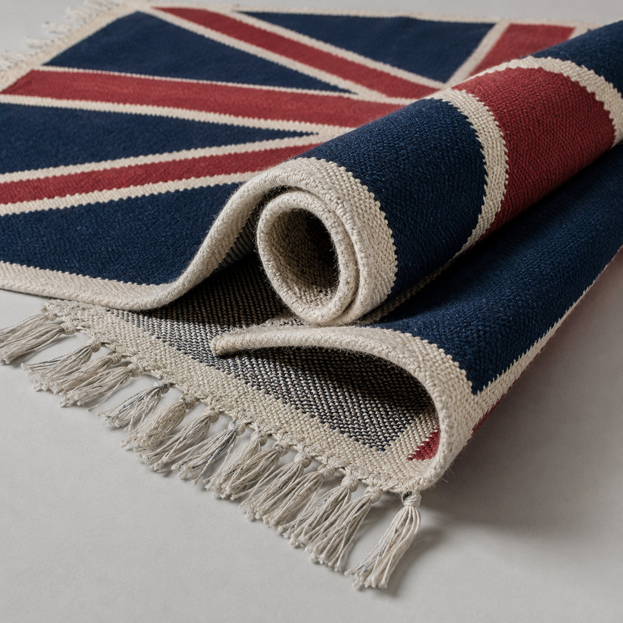 Reversible Union Jack Rug | Hand Knotted British Flag Jute Runner