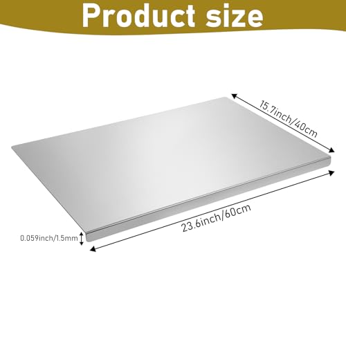 Sibosen Cutting Boards,Polished Stainless Steel Cutting Chopping Board Heavy Duty for Meat Cheese Vegetable Fruit Baking Pastry Extra Large,60cm x 40