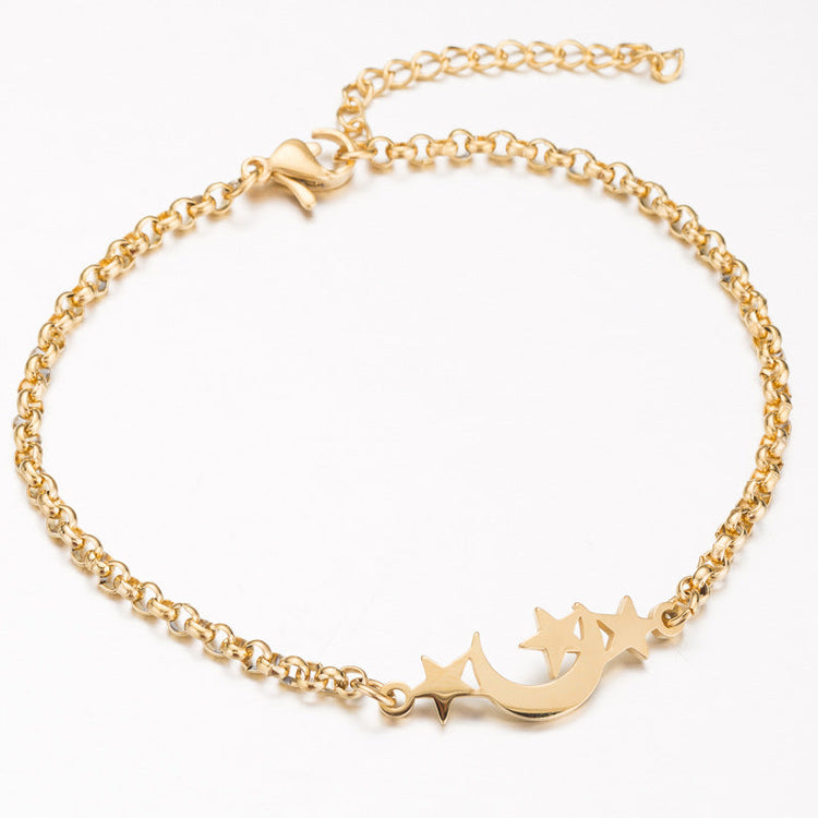 Gold Color Charms Bracelet Femme Stainless Steel Women Jewelry Lucky Origami Elephant Bracelets Friendship Gifts
