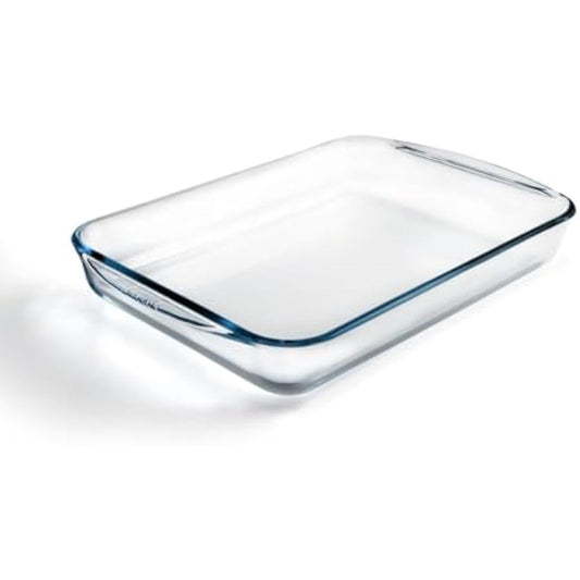 Pyrex Rectangular Glass Roasting Dish, Clear, Size: 40 x 27 cm, Glass Rectangular Roaster, Oven Baking Dish, Highly Thermal Resistant: Oven, Microwave & Dishwasher Safe, GD031