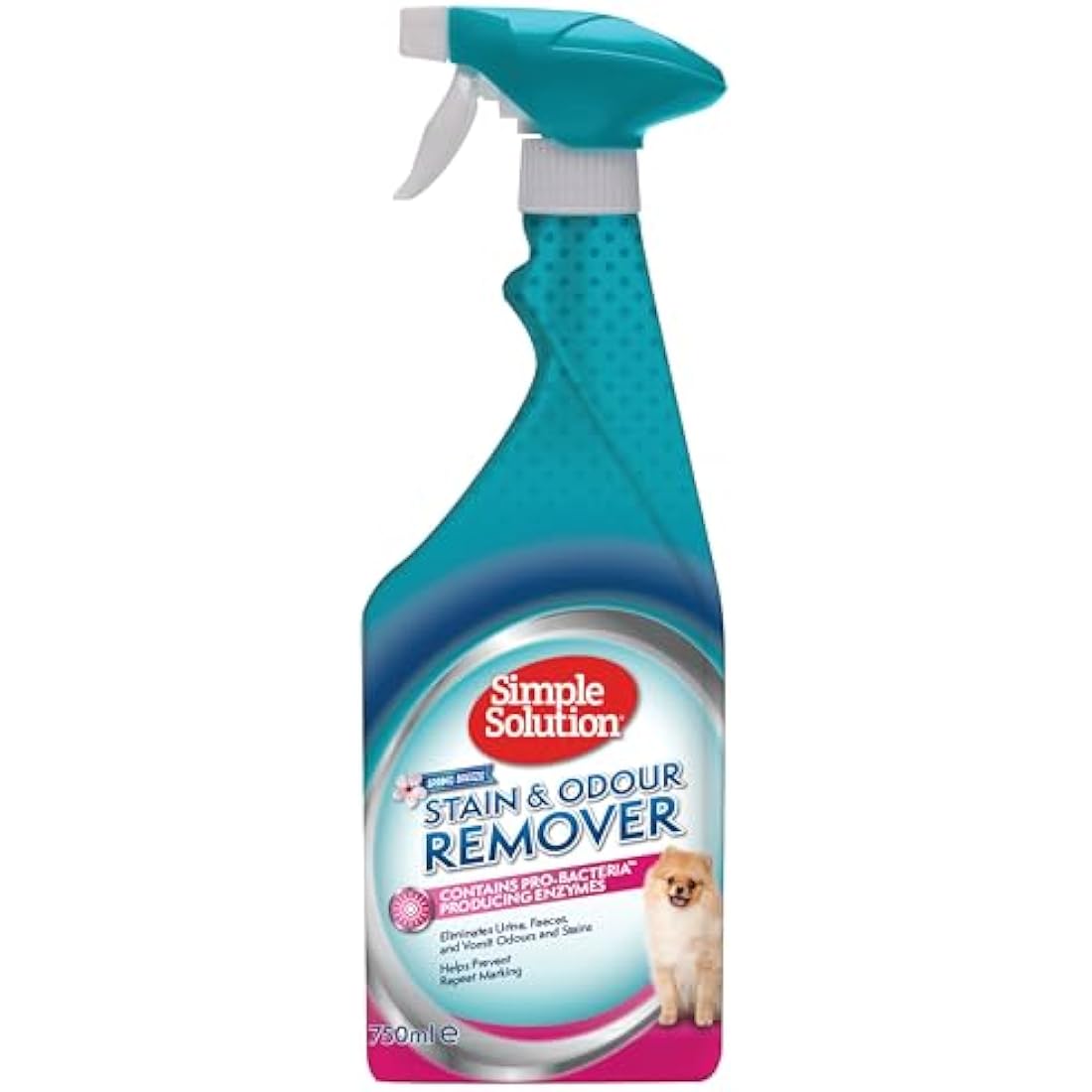 Simple Solution Pet Stain and Odour Remover, Enzymatic Cleaner with Pro-Bacteria Cleaning Power- Spring Breeze 750ml